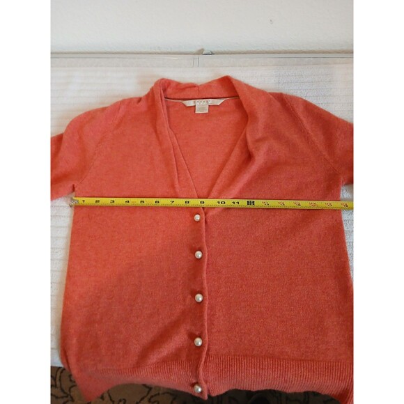 Nougat Womens London Orange Ruched Cropped Shrunken Sweater Lambswool Blend Sz 2 - Picture 11 of 16
